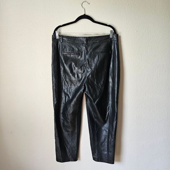 Babaton Black Leather Slacks Pants Size 14 - Picture 3 of 7